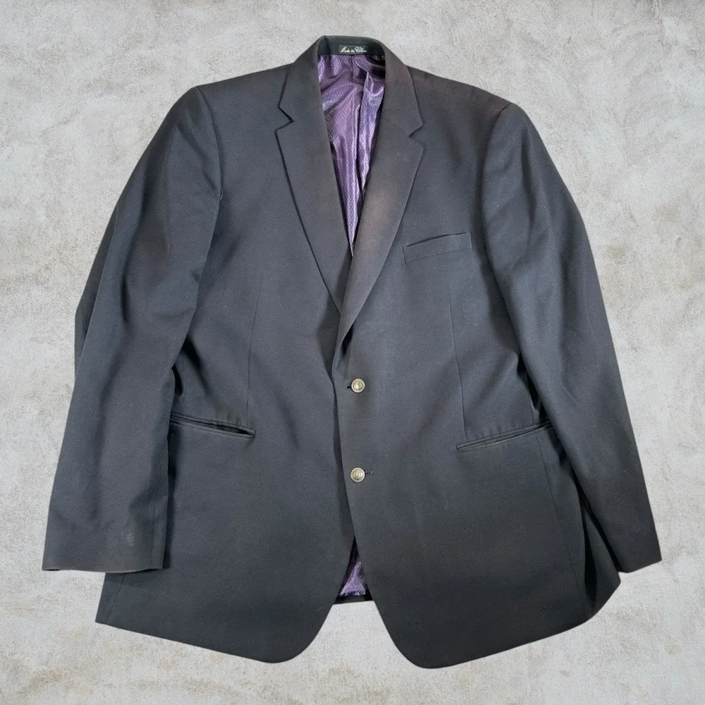 Jean Paul Germain Blazer Mens 50 Black Sports Coat Business Casual Designer Lux